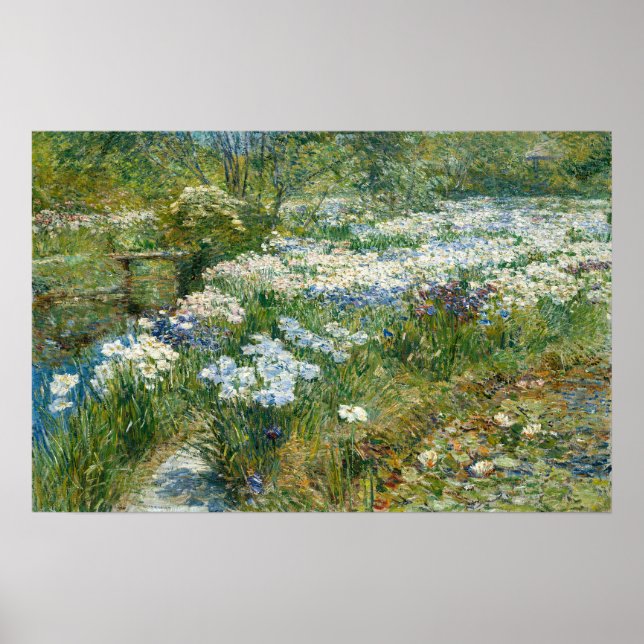 Póster Hassam - El jardín de agua 1909 (Frente)