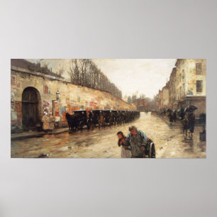 Póster Hassam - Estación de Cab Rue Bonaparte 1887