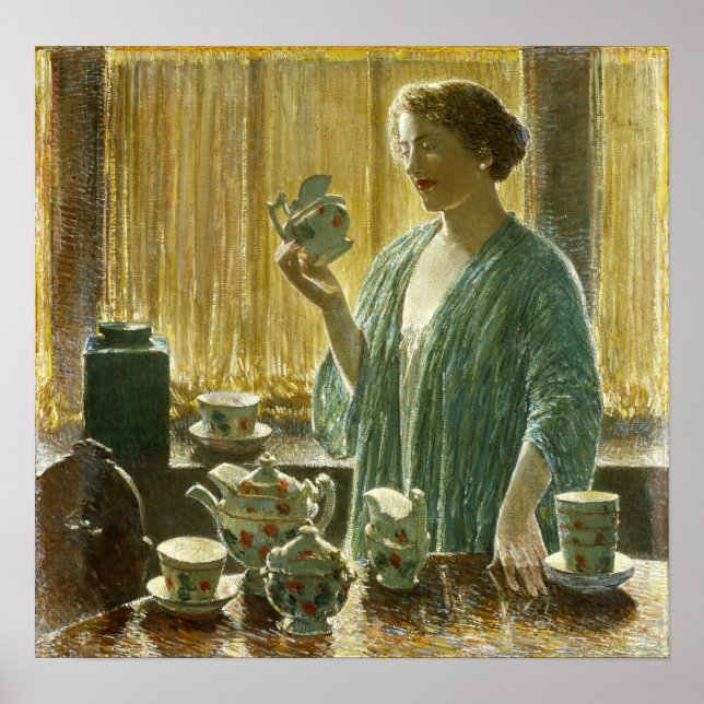Póster Hassam - Fresa Tea Set 1912 (Frente)