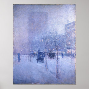 Póster Hassam - Invierno de Nueva York por la tarde