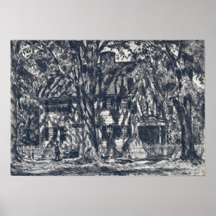 Póster Hassam - Lion Gardiner House Easthampton