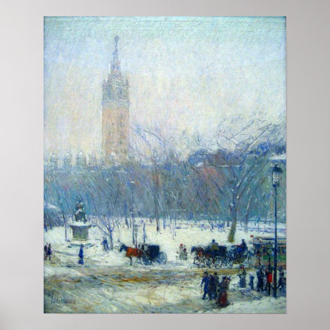 Póster Hassam - Madison Square Snowstorm 1893 (Frente)