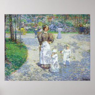 Póster Hassam - Primavera en Central Park 1908