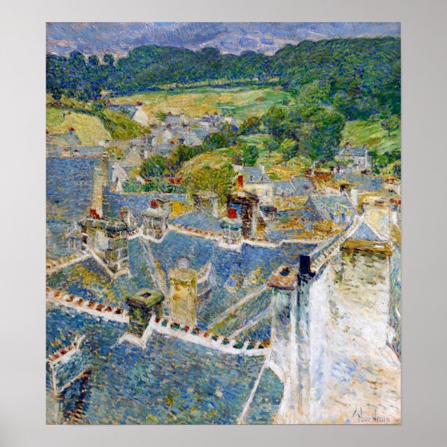 Póster Hassam - Rooftops Pont Aven Brittany 1897 (Frente)