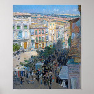 Póster Hassam - Vista De Una Ciudad Del Sur De Francia