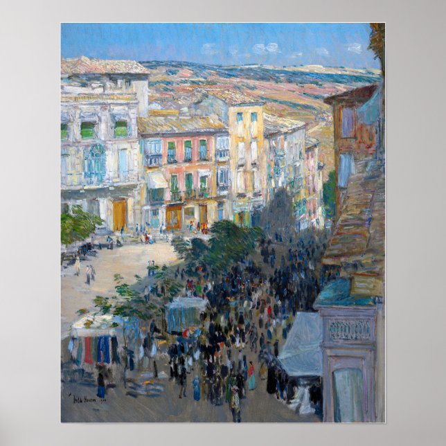 Póster Hassam - Vista De Una Ciudad Del Sur De Francia (Frente)
