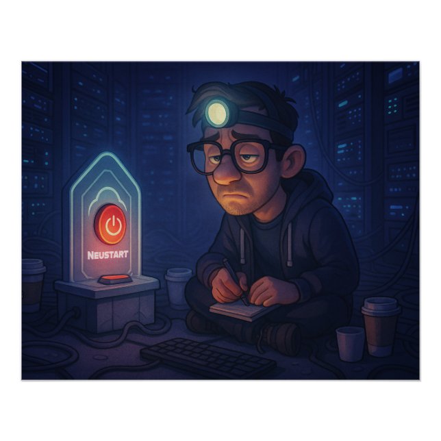 Póster Hast du schon neu gestartet? (Anverso)