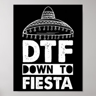 Póster Hasta Fiesta Fiesta Mexicana Cinco De Mayo Negro