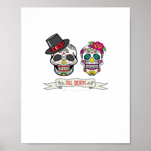 Póster Hasta La Muerte Nos Hacen Calavera Boda Novia Y Gr