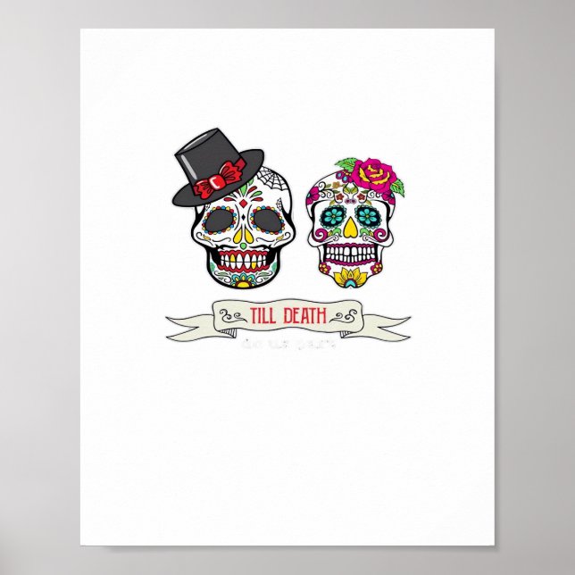 Póster Hasta La Muerte Nos Hacen Calavera Boda Novia Y Gr (Frente)