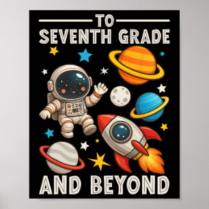 Póster Hasta séptimo grado y más allá Astronauta divertid