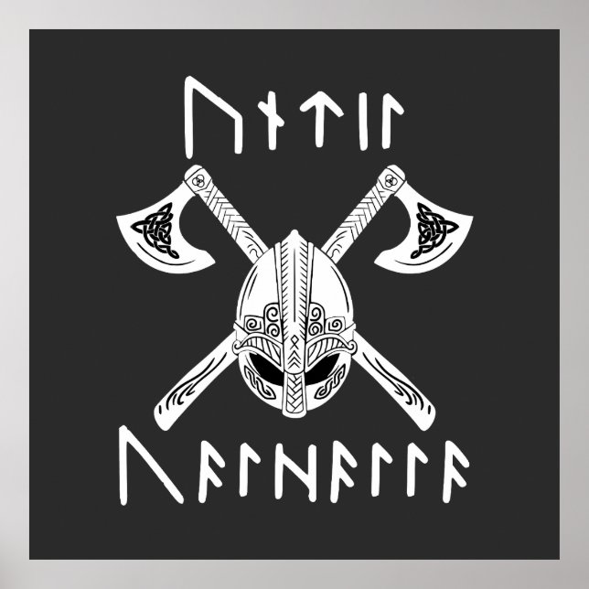 Póster Hasta Valhalla en Norse Rune (Frente)