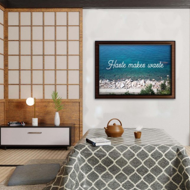 Póster Haste makes waste quote ocean poster (Subido por el creador)