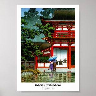 Póster Hasui Kawase, Kasuga Shrine Nara shin hanga art