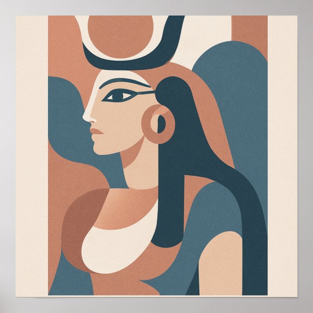 Póster Hathor Diosa Egipcia Poster abstracto moderno (Frente)