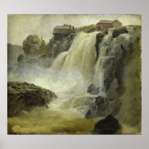 Póster Haugfoss en Noruega, 1827