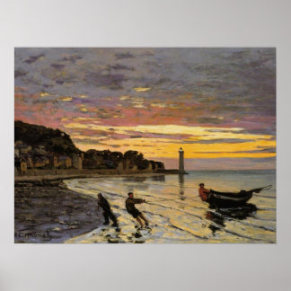 Póster Hauling a Boat Ashore, Honfleur