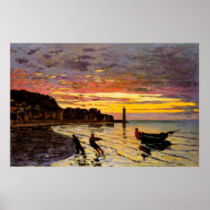 Póster Hauling a Boat Ashore, Honfleur, 1864