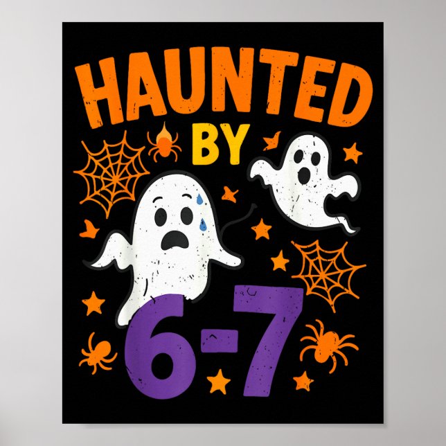 Póster Haunted 67 Ghost Math Teacher Halloween Costume Ma (Frente)