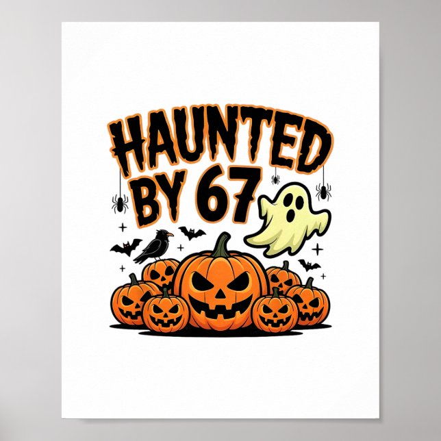 Póster Haunted 67 Meme Six Seven 6-7 Funny Internet Joke  (Frente)