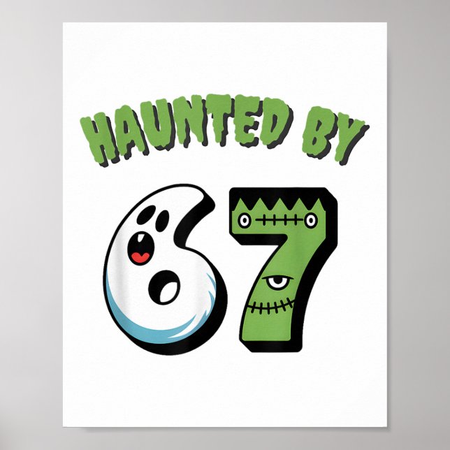 Póster Haunted 67 Meme Six Seven 6-7 Funny Internet Joke  (Frente)