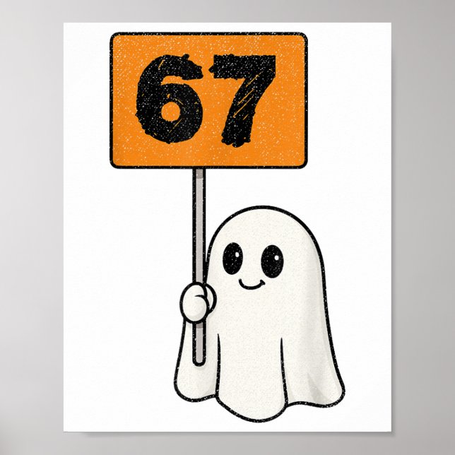 Póster Haunted 67 Meme Six Seven 6-7 Funny Internet Joke  (Frente)