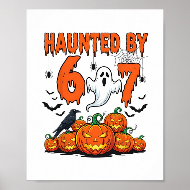 Póster Haunted 67 Meme Six Seven 6-7 Funny Internet Joke  (Frente)