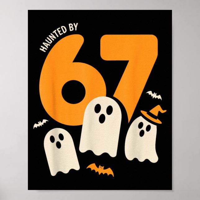 Póster Haunted By 67 Funny Halloween Meme Design  (Frente)