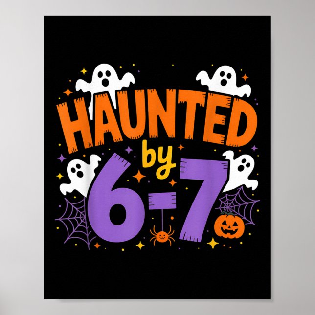 Póster Haunted By 6-7 Halloween Ghosts And Sders Design  (Frente)