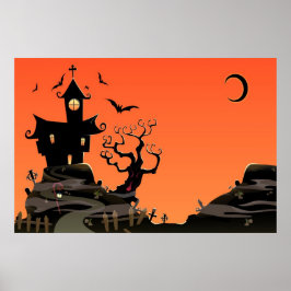 Póster Haunted Halloween House Poster