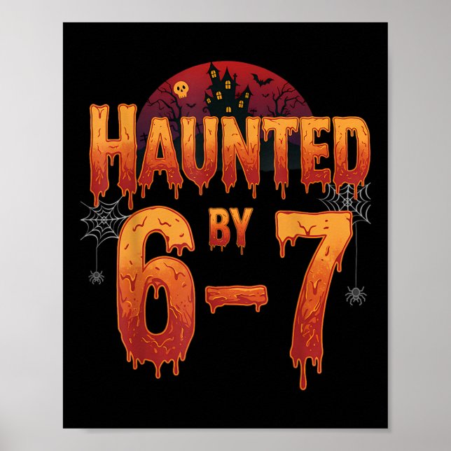 Póster Haunted Halloween Skeleton Haunted Six Seven Numbe (Frente)