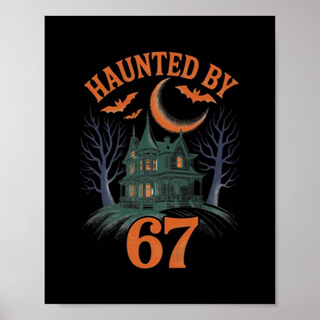 Póster Haunted Halloween Skeleton Haunted Six Seven Numbe (Frente)
