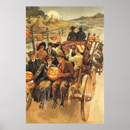 Póster Haunted Hayride Jack O' Lantern Pumpkin Moon