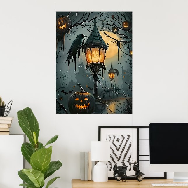 Póster Haunted Hollow – Halloween Night (Oficina en casa)