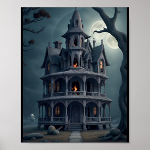 Póster "Haunting místico: Poster del muro del castillo de
