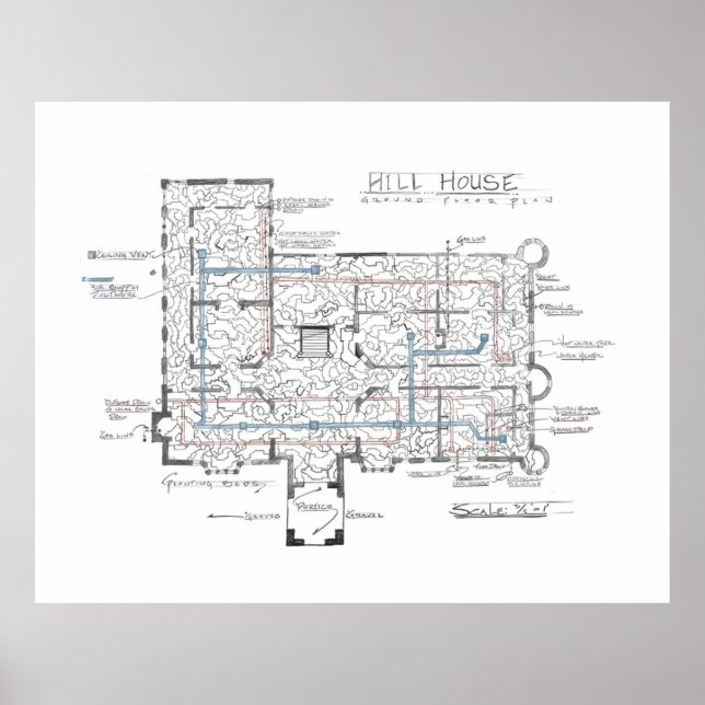 Póster Haunting of Hill House Blueprint (Frente)