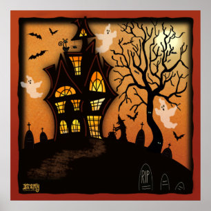 Póster Haunty House Halloween Inespirivity Classroom