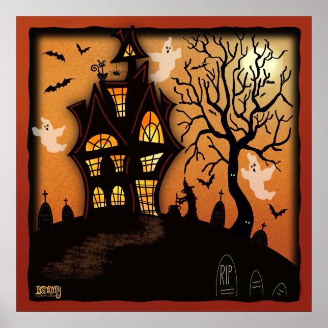 Póster Haunty House Halloween Inespirivity Classroom (Frente)
