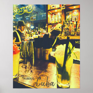 Póster Havana Cuba Mojito bar vintage