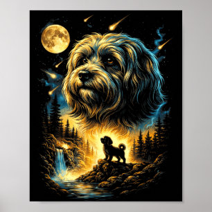 Póster Havanés aullando a la luna vintage 90s perro diver