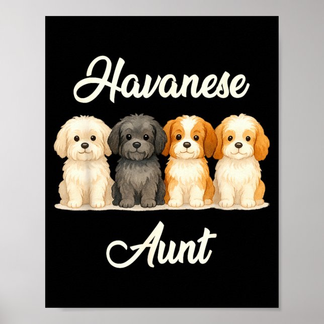 Póster Havanese Aunt Cute Dog Lover Gift Funny Women Pupp (Frente)