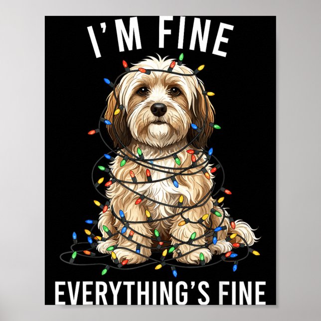 Póster Havanese Christmas I'm Fine Everything Is Fine  (Frente)