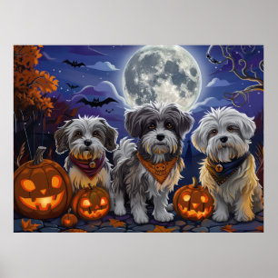 Póster Havanese Halloween Espeluznante