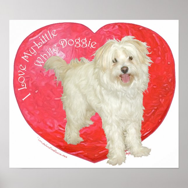Póster Havanese / Westie Mezcla Día de San Valentín (Frente)