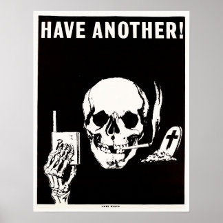 Póster HAVE ANOTHER Sure Death Old Anti Smoking Advert
