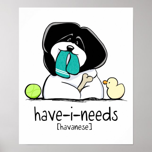 Póster Have-i-Needs Havanese Off-Leash Art™ (Frente)