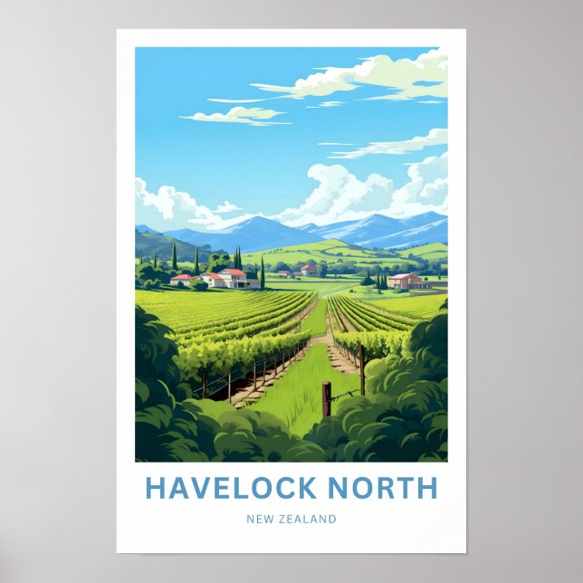 Póster Havelock North New Zealand Travel Print (Frente)