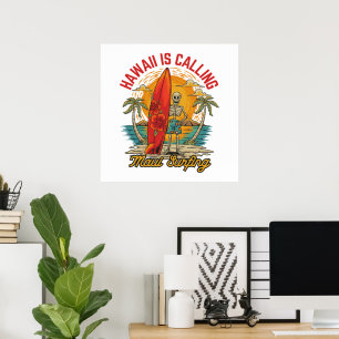 Póster Hawái Está Llamando Maui Vibraciones de Isla de Su