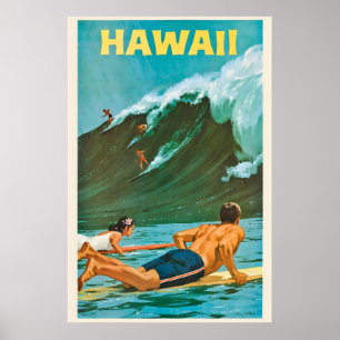 Póster Hawái Estado Unidos de América Viaje Antiguo