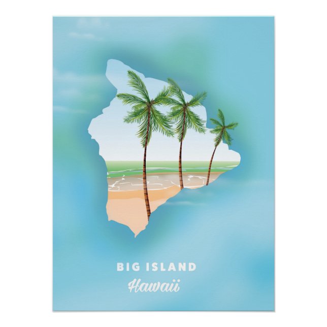 Póster Hawái isla grande (Anverso)